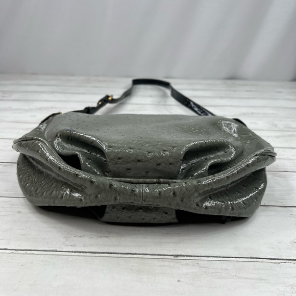 Marc by Marc Jacobs Coated Ostrich PVC Crossbody Gray Bag Purse - Picture 12 of 16